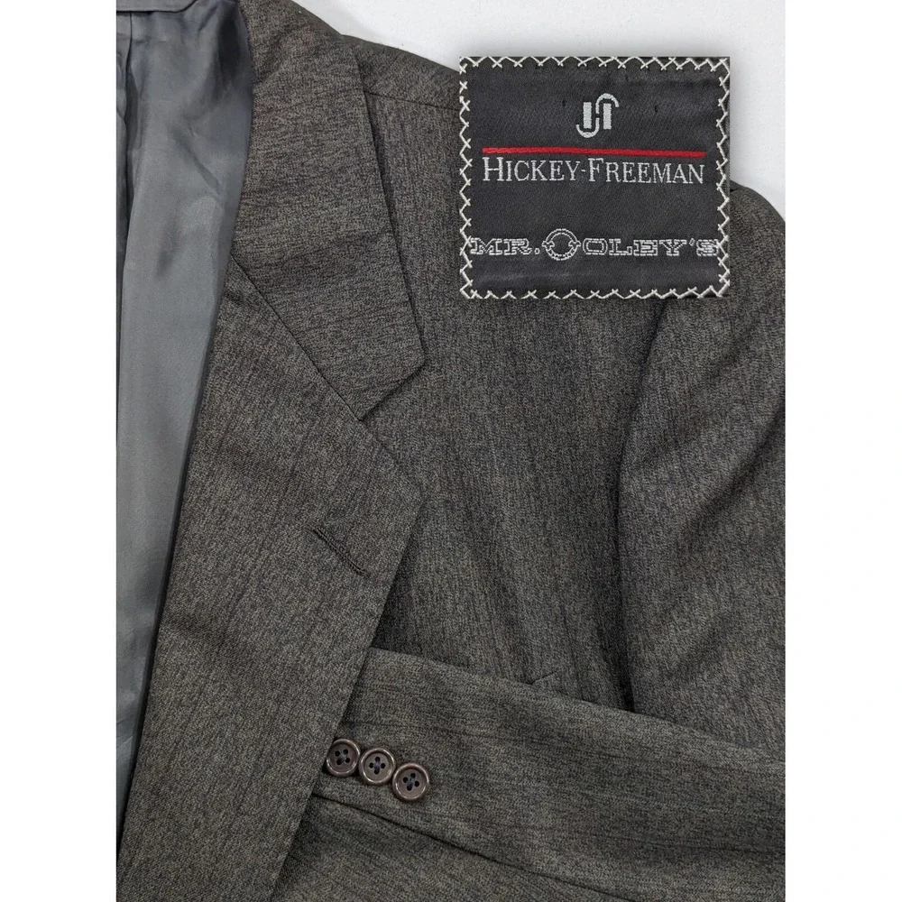 Vitg Hickey Freeman Blazer Sport Suit Jacket Dark Green Subtle Maroon Stripe 44R